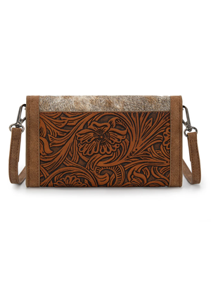 Portefeuille Western Cow Hair avec bandoulière