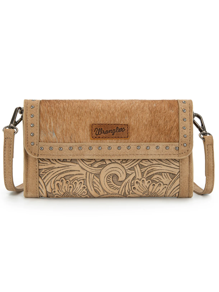 Portefeuille Western Cow Hair avec bandoulière