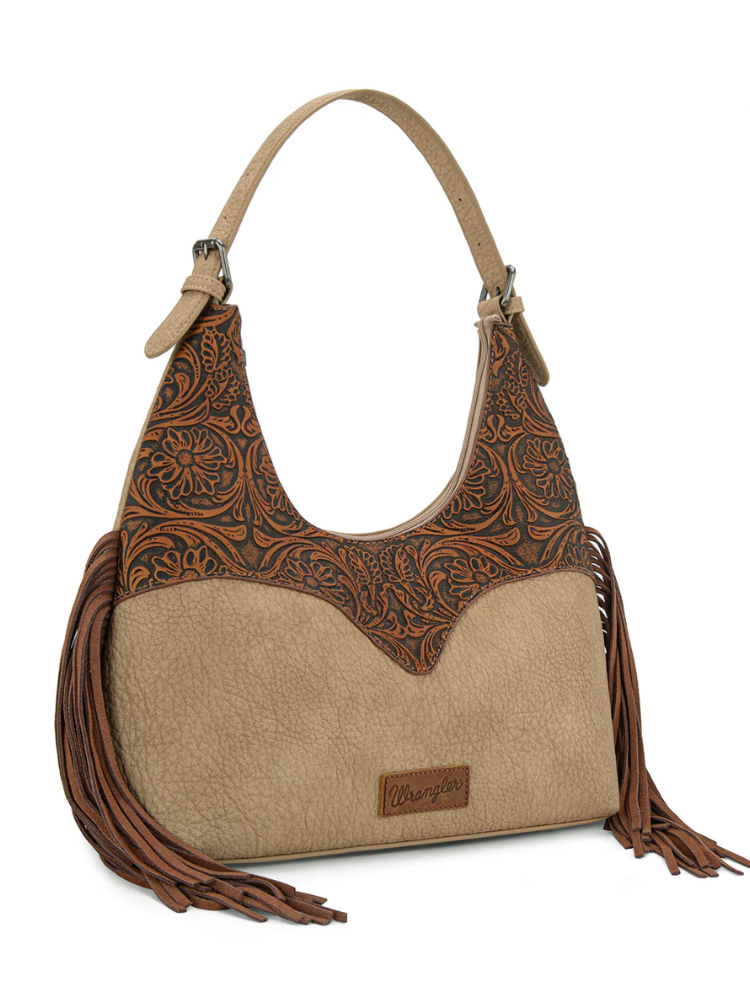 Sac hobo à Frange Floral Tooled
