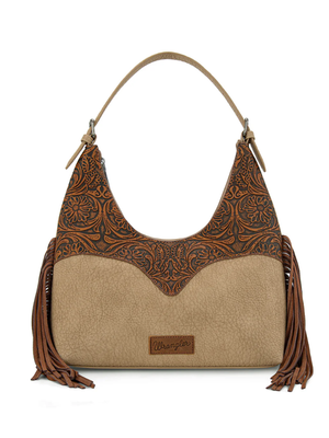Sac hobo à Frange Floral Tooled