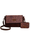 Sac bandoulière Western à imprimé floral vintage avec pochette