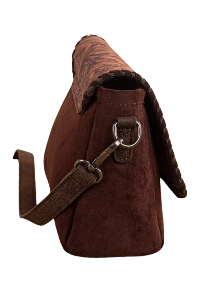 Sac bandoulière Western à imprimé floral vintage avec pochette