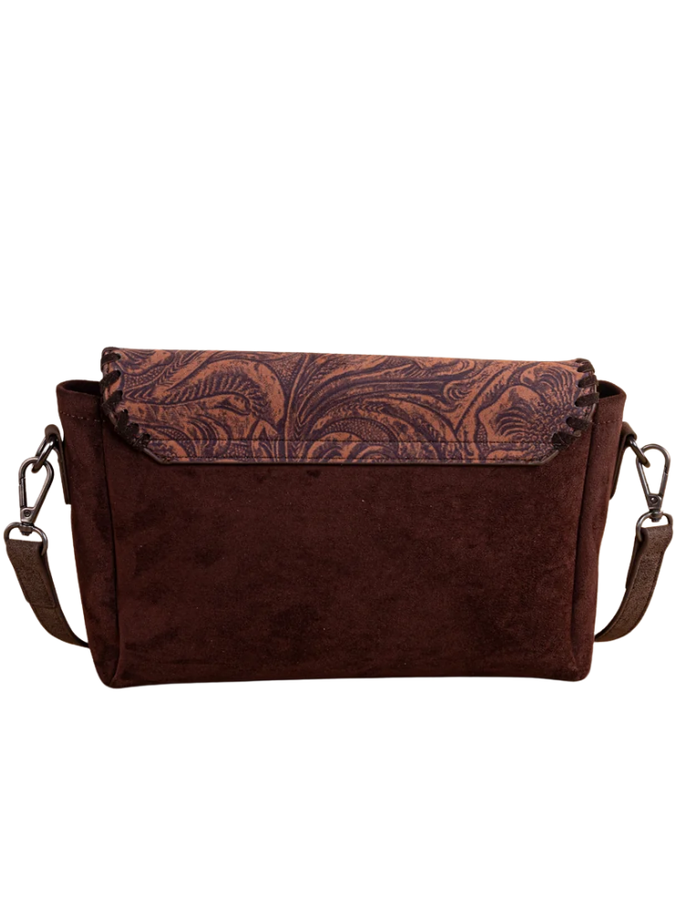 Sac bandoulière Western à imprimé floral vintage avec pochette