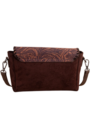 Sac bandoulière Western à imprimé floral vintage avec pochette