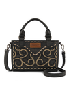 Embroidered Swirl Mini Satchel/Crossbody Bag