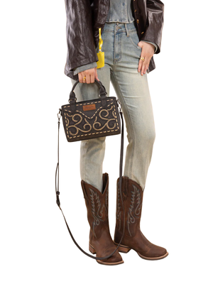 Mini sac à main satchel / bandoulière Embroidered Swirl