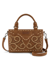 Embroidered Swirl Mini Satchel/Crossbody Bag