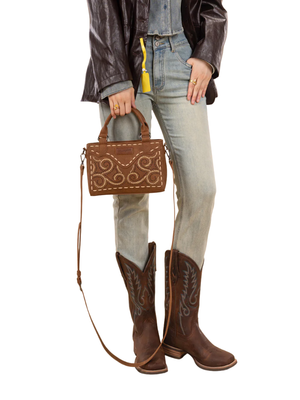 Mini sac à main satchel / bandoulière Embroidered Swirl