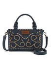 Embroidered Swirl Mini Satchel/Crossbody Bag