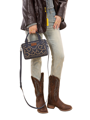 Mini sac à main satchel / bandoulière Embroidered Swirl