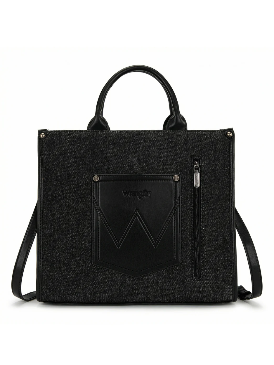 Aztec Studded Denim Crossbody Bag