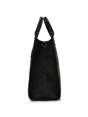 Aztec Studded Denim Crossbody Bag