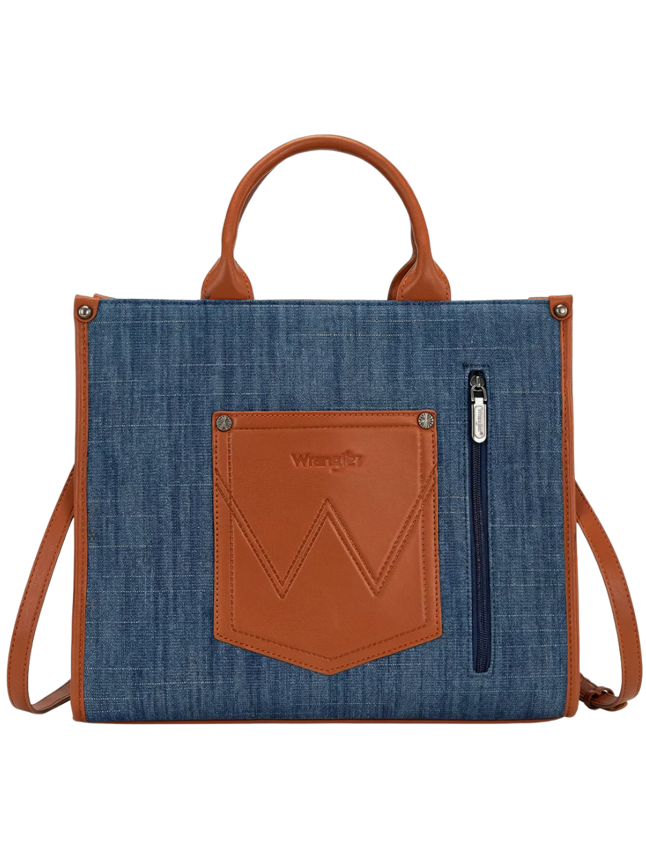 Aztec Studded Denim Crossbody Bag