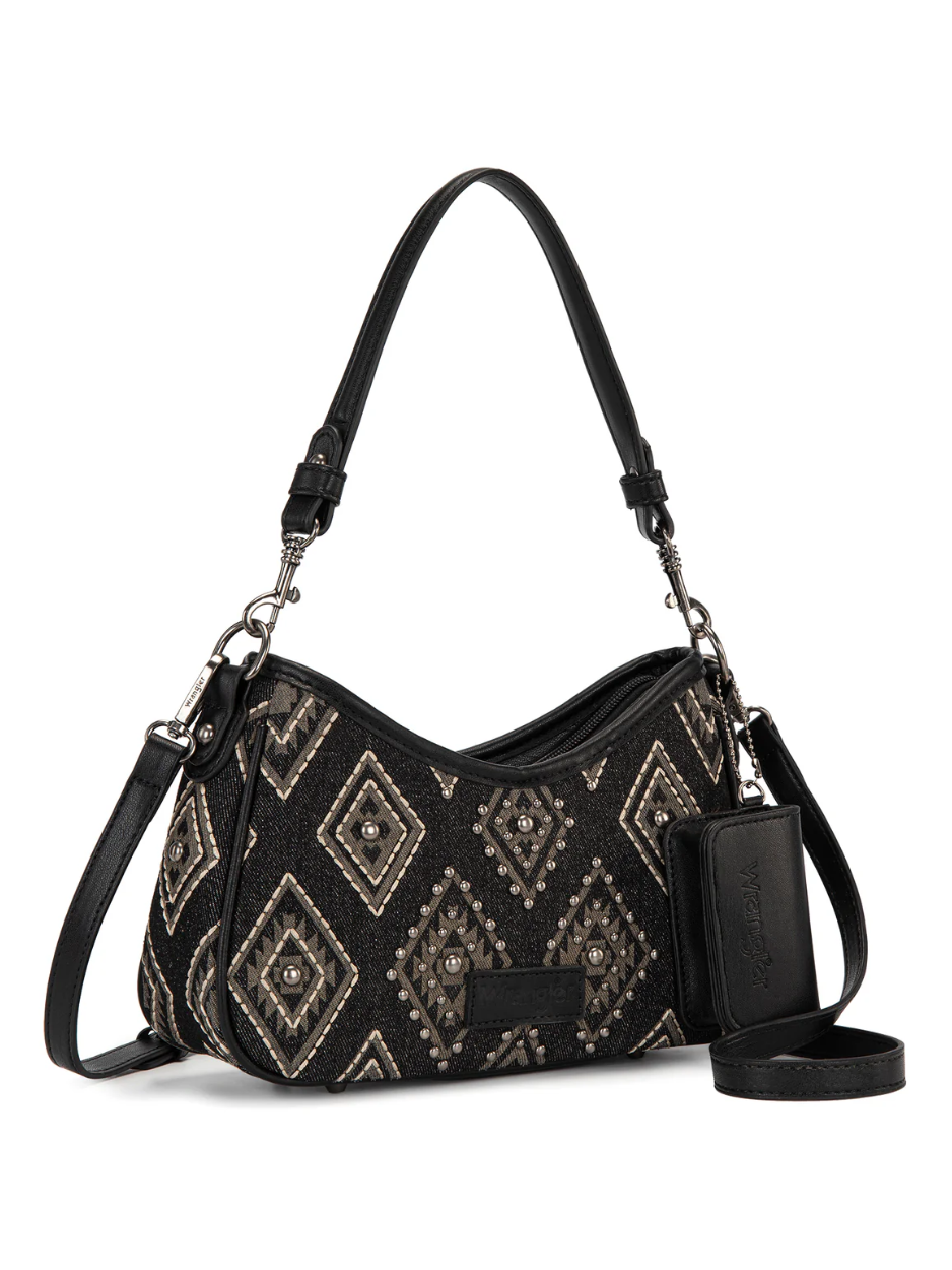 Sac à main Aztec Studded Denim avec mini pochette