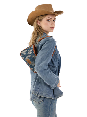 Sac à main Aztec Studded Denim avec mini pochette