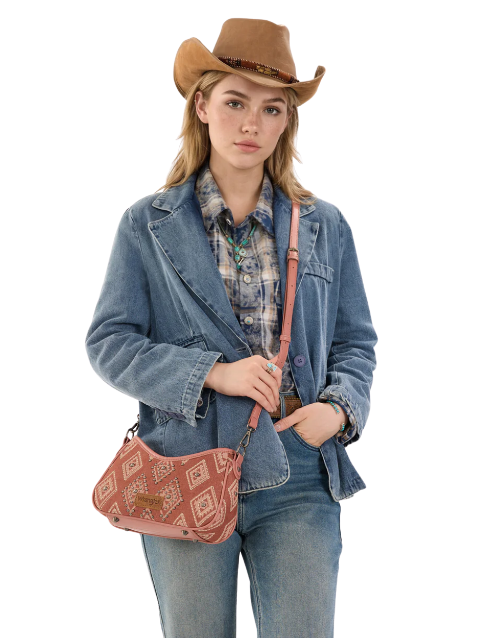 Sac à main Aztec Studded Denim avec mini pochette