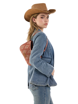 Sac à main Aztec Studded Denim avec mini pochette