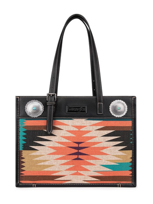 Southwest Art Print Handbag Black