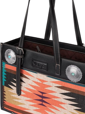 Southwest Art Print Handbag Black