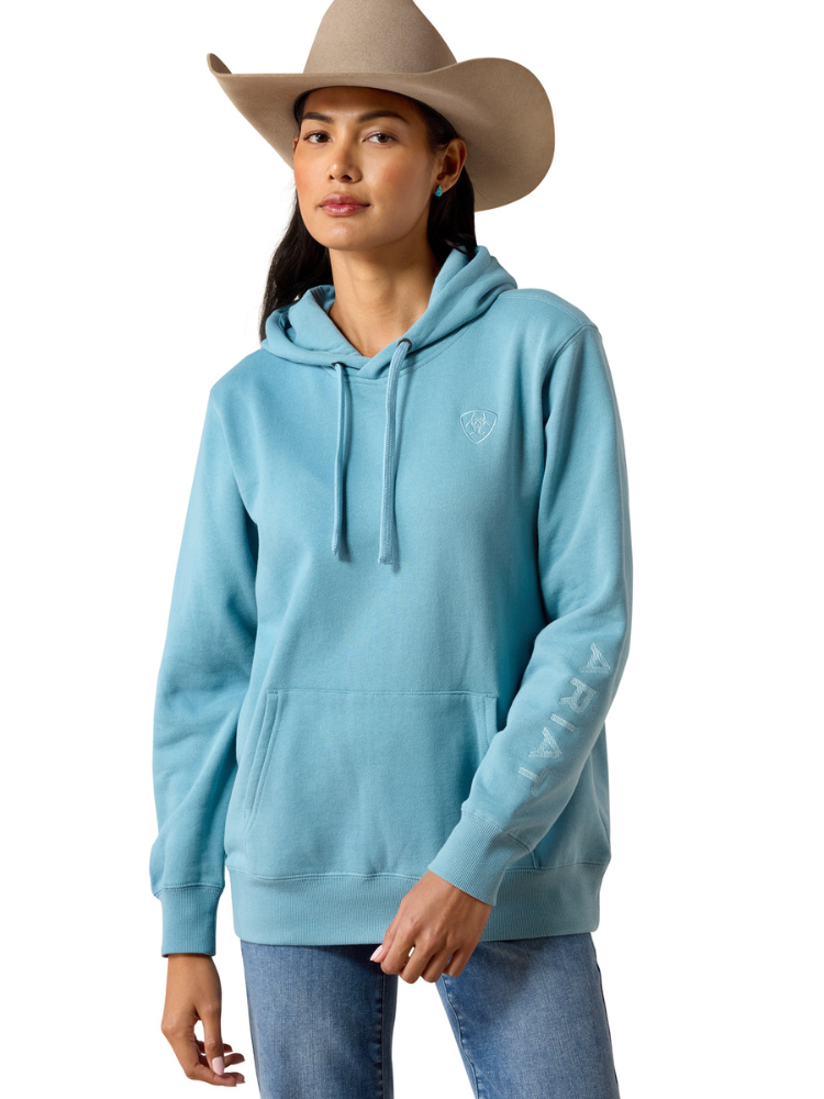 Chandail à capuchon Ariat Logo 2.0 adriatic blue - Femme