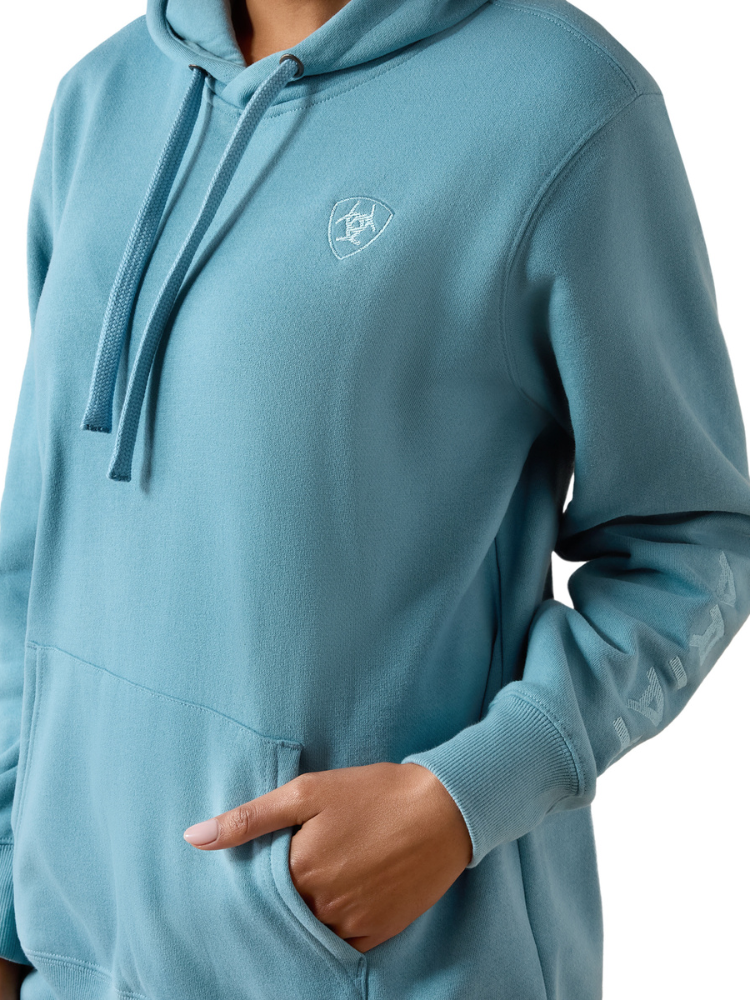 Chandail à capuchon Ariat Logo 2.0 adriatic blue - Femme