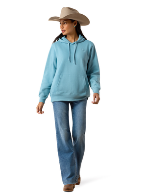 Chandail à capuchon Ariat Logo 2.0 adriatic blue - Femme