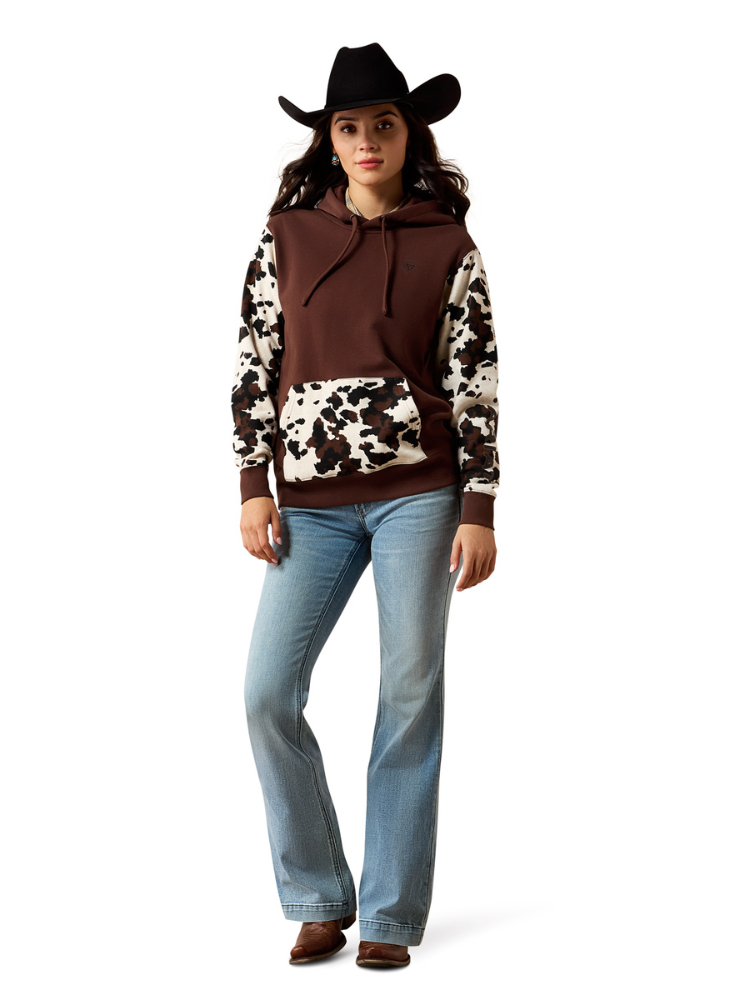 Chandail à capuchon Logo 2.0 Cow Print - Femme