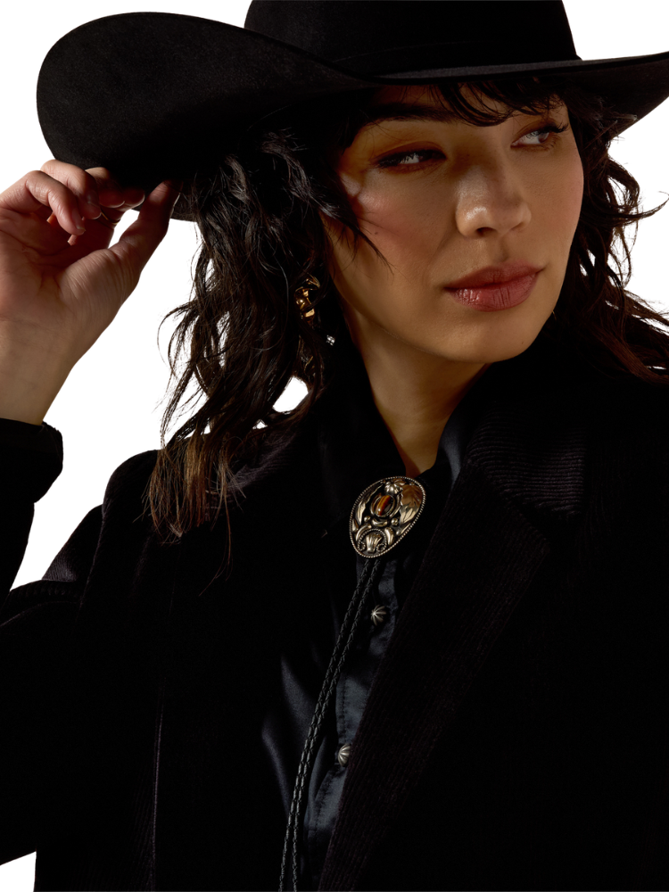 Blazer en velours côtelé Charles noir - Femme