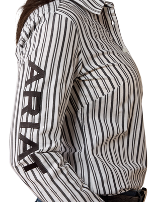 Chemise Team Kirby noire et blanche à rayures - Femme