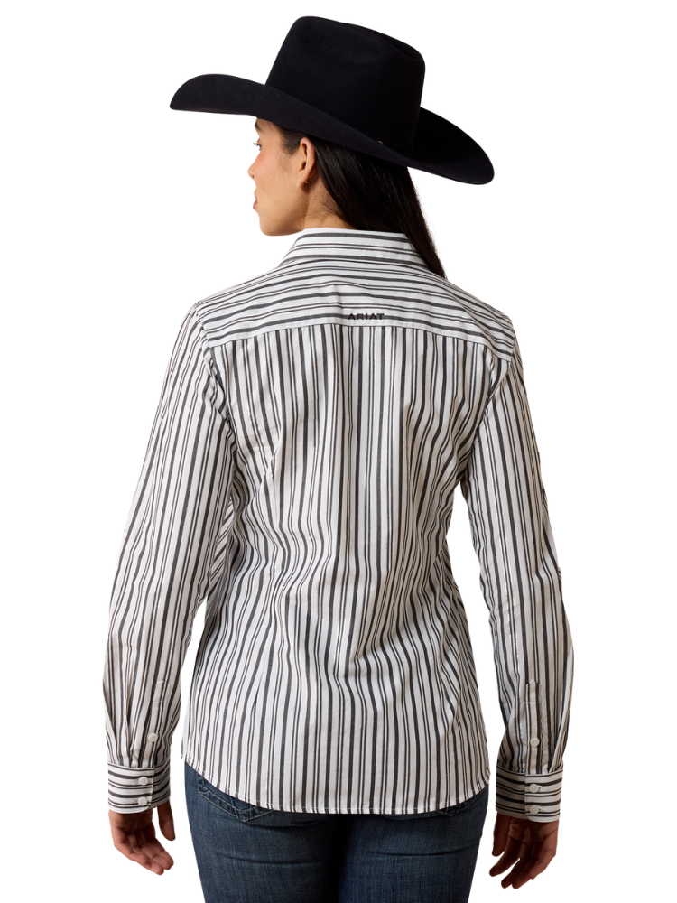 Chemise Team Kirby noire et blanche à rayures - Femme