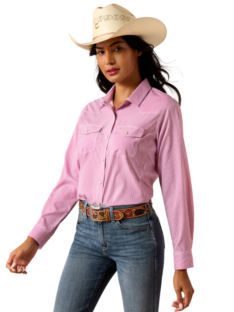 Chemise Western VentTEK Rose Sorbet Stripe - Femme
