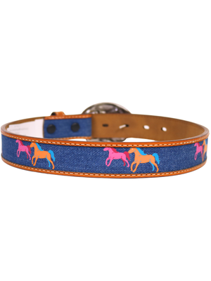 Western Denim Horse Belt with Boot Buckle - Child