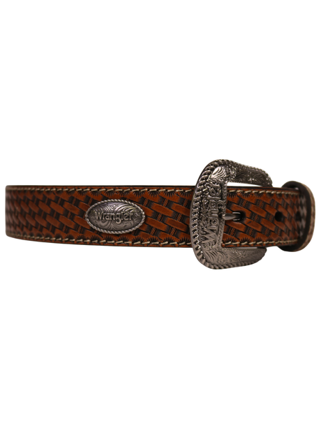Boucle de ceinture en cuir vintage, et ceinture, Wrangler, cuir marron usiné à la main, agréable, unique, qualité, taille 21 « à 25 », country et western - France Boucle de ceinture en cuir vintage, et ceinture, Wrangler, cuir marron usiné à la main, agréable, unique, qualité, taille 21 « à 25 », country et western - France