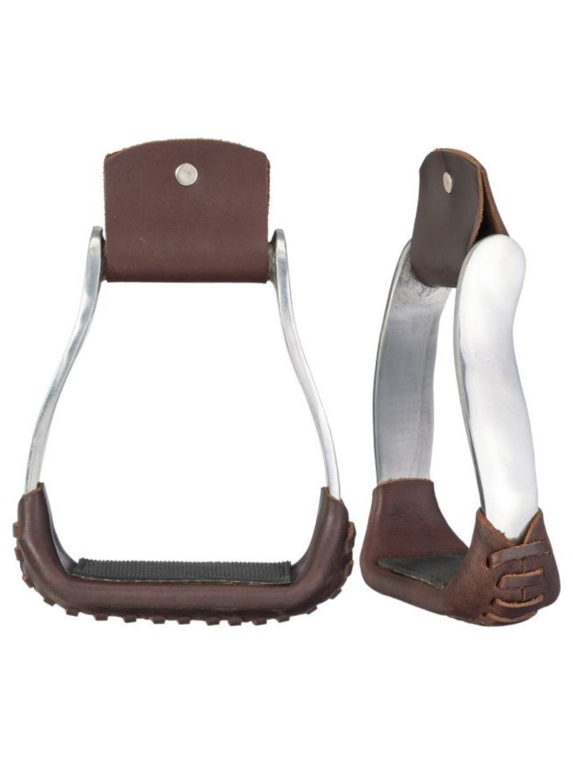 Western aluminum stirrups with rubber soles