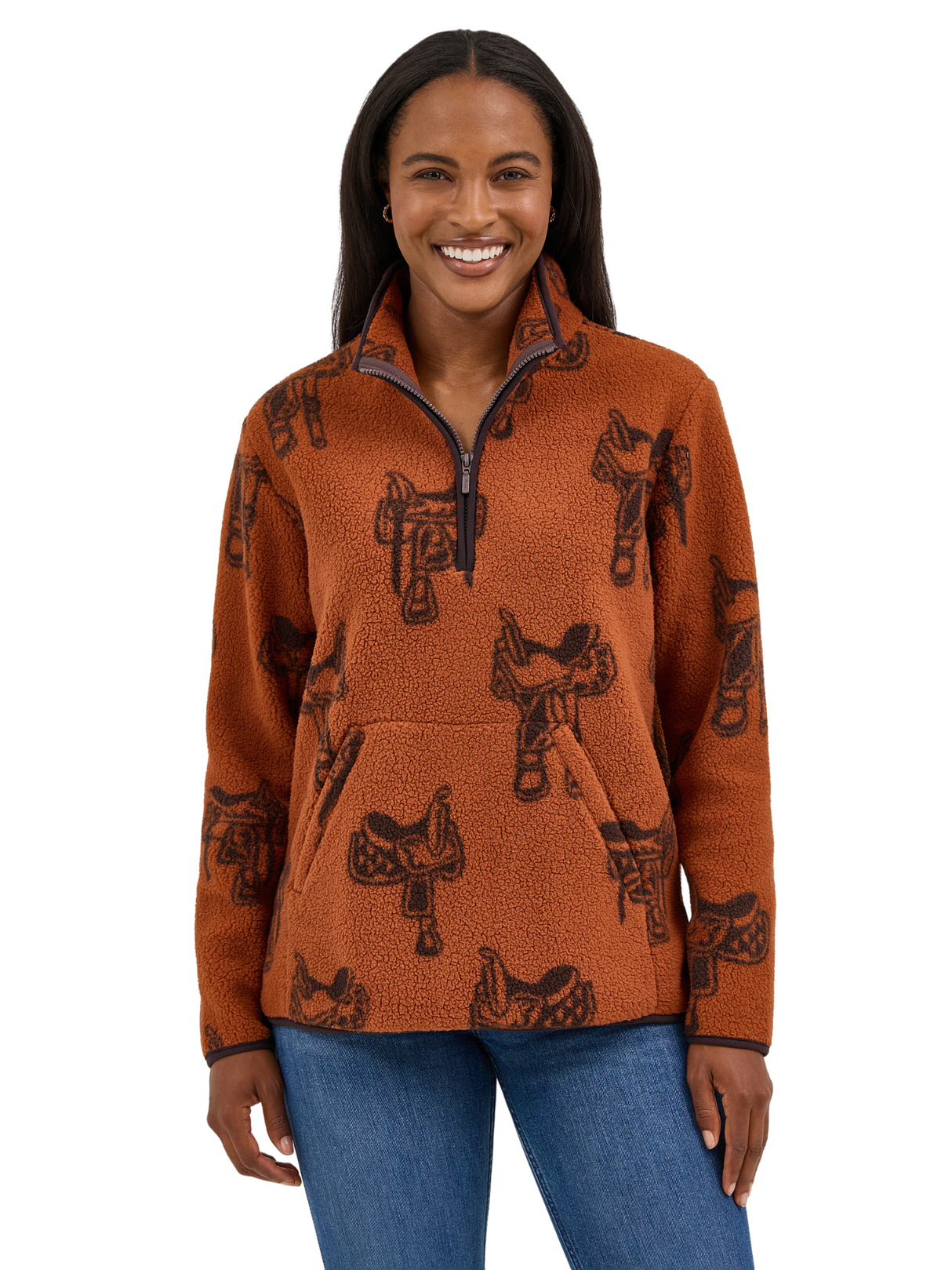 Pull en sherpa Saddle - Femme