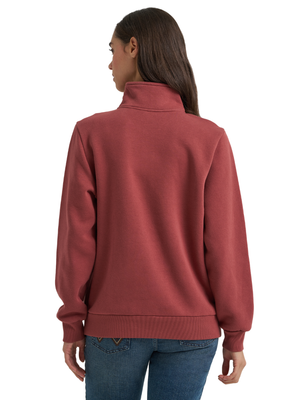 Chandail à manches longues 1/4 zip Horse Rose - Femme