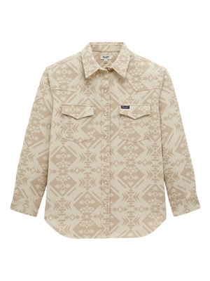 Surchemise Retro® Boyfriend Aztec Crème - Femme