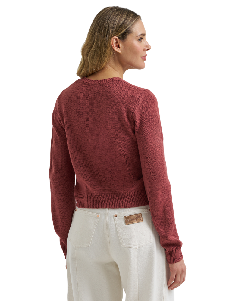 Chandail en tricot Retro Americana rose « Take Me to the Rodeo » - Femme