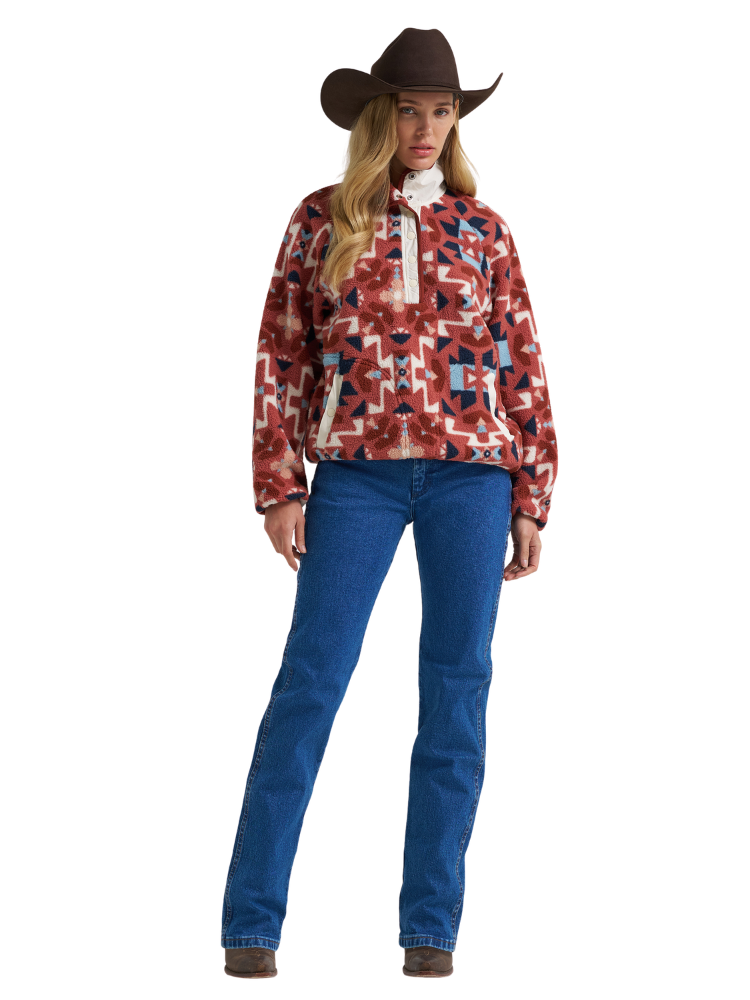 Veste de sherpa Retro Americana snaps - Femme