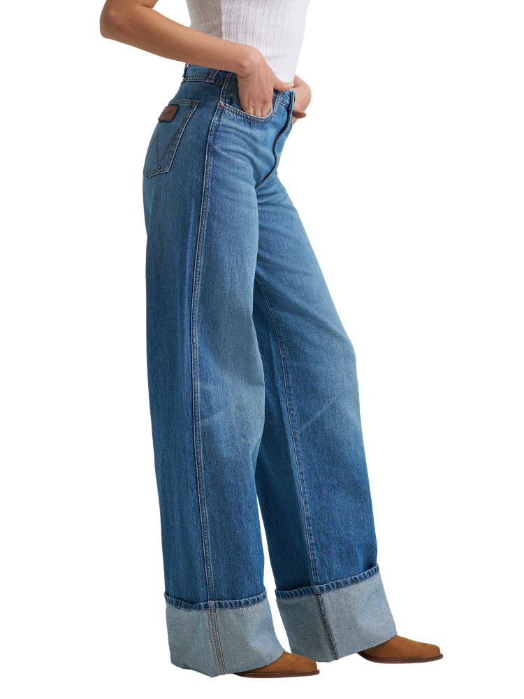 Jeans Western Retro® Bailey High Rise Wide Leg Cuffed Milena - Femme