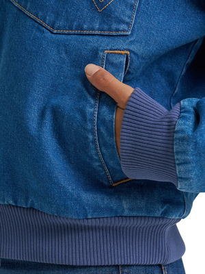 Manteau Denim Bomber doublé Sherpa - Femme