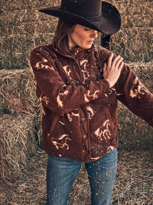 Veste sherpa Big Sky Hay Away Horses - Femme