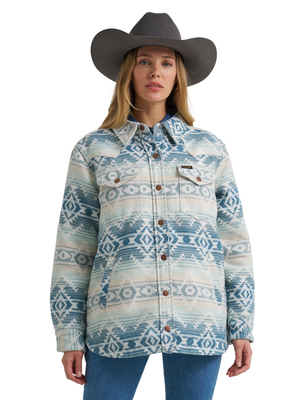 Surchemise jacquard Run the Ranch Bleu - Femme