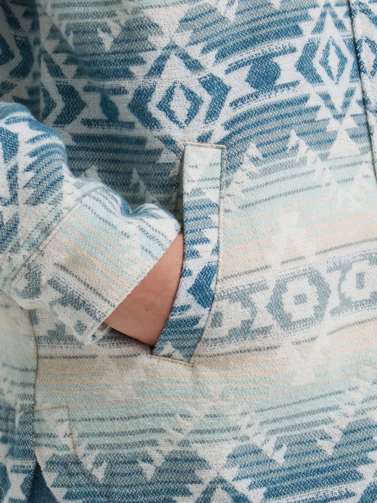 Surchemise jacquard Run the Ranch Bleu - Femme