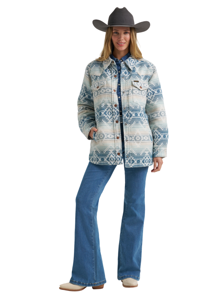 Surchemise jacquard Run the Ranch Bleu - Femme