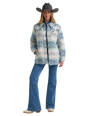 Surchemise jacquard Run the Ranch Bleu - Femme