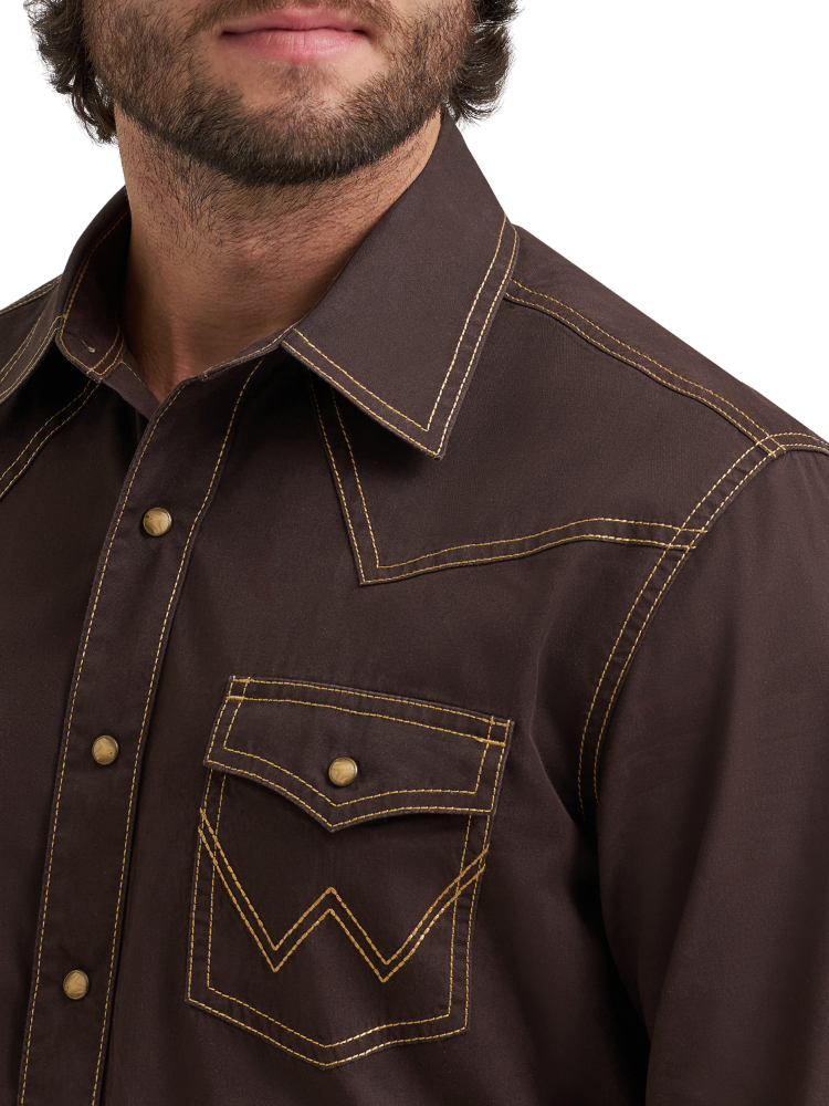 Chemise Western Retro® Premium Brune - Homme
