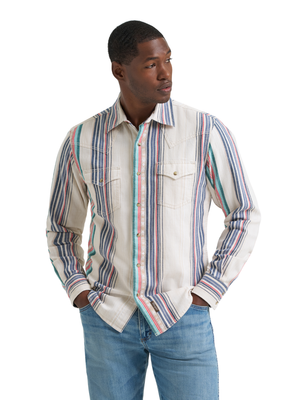 Chemise Western Retro® Premium Tan Multi Stripe à snaps - Homme