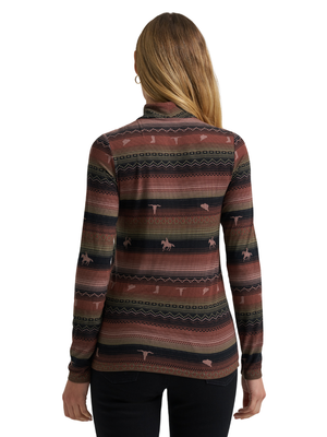 Chandail à manches longues Retro® Punchy Mock Neck Stripe - Femme
