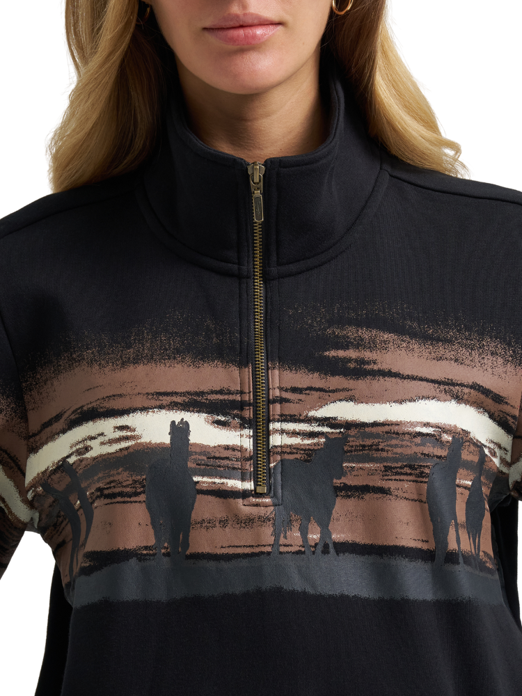 Chandail Retro® Punchy 1/4 Zip Horses - Femme